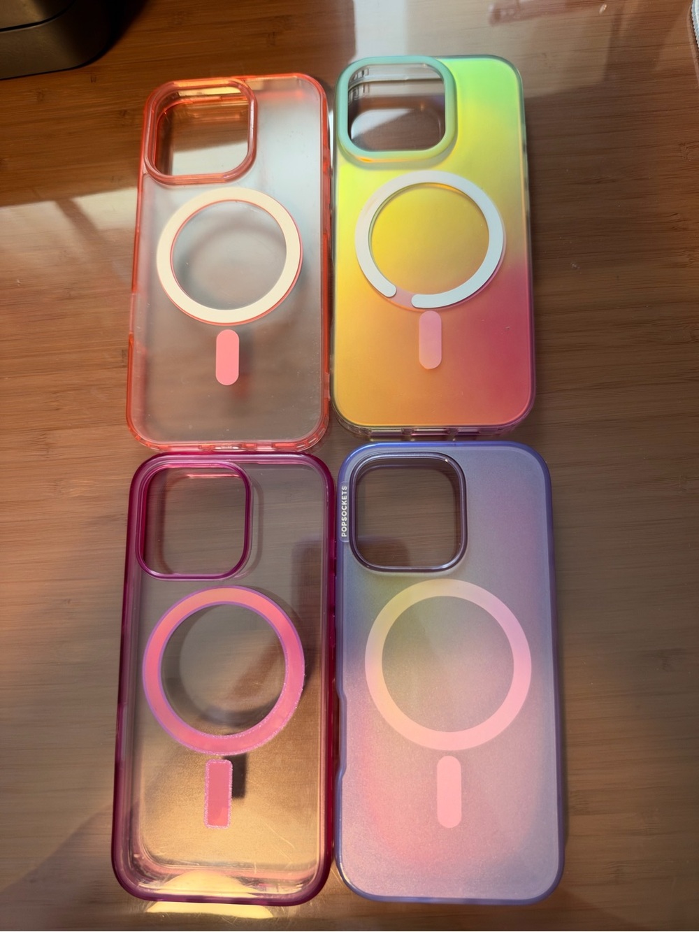 Set of Four MagSafe iPhone 16 Pro Cases ( 2 generic, 1 PopSocket, 1 Otterbox)